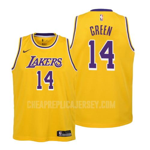 youth los angeles lakers danny green 14 yellow icon replica jersey