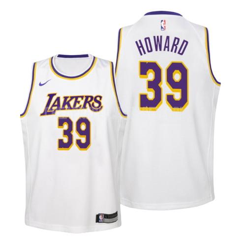 youth los angeles lakers dwight howard 39 white association replica jersey