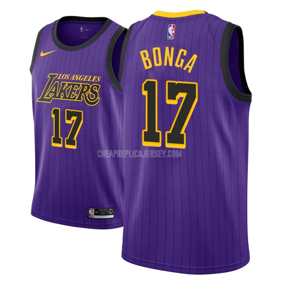 youth los angeles lakers isaac bonga 17 purple city edition replica jersey
