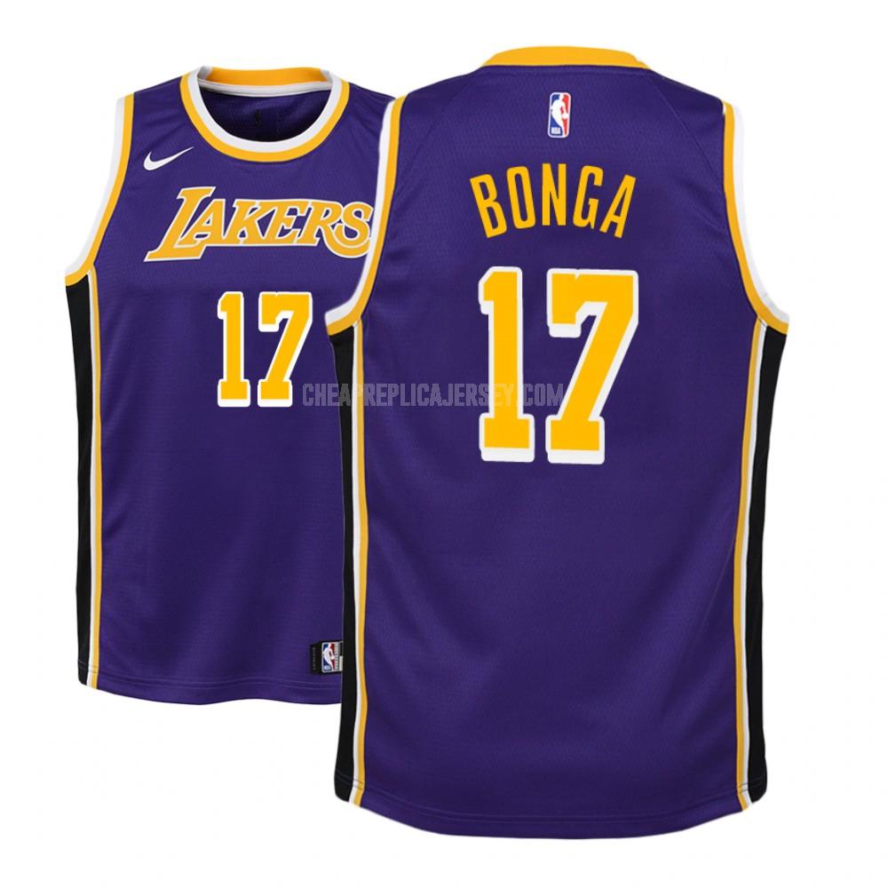 youth los angeles lakers isaac bonga 17 purple statement replica jersey