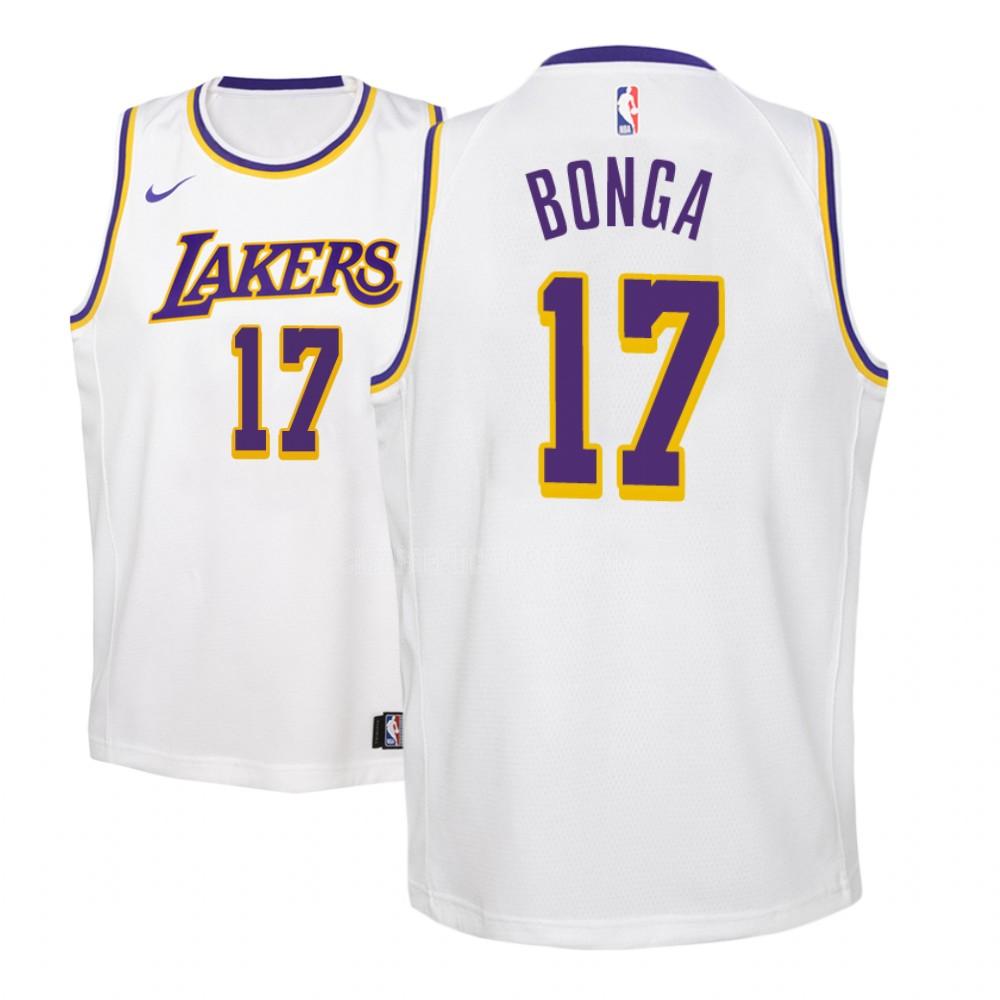 youth los angeles lakers isaac bonga 17 white association replica jersey