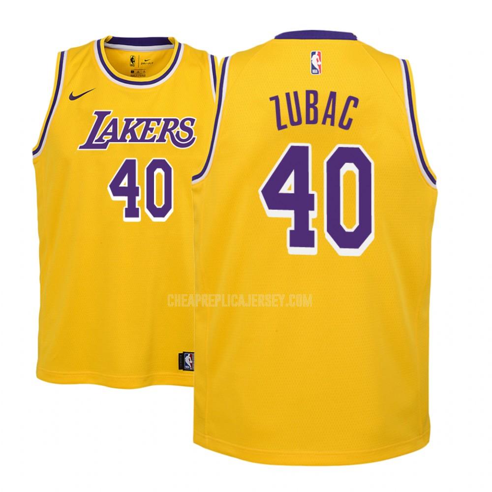 youth los angeles lakers ivica zubac 40 yellow icon replica jersey