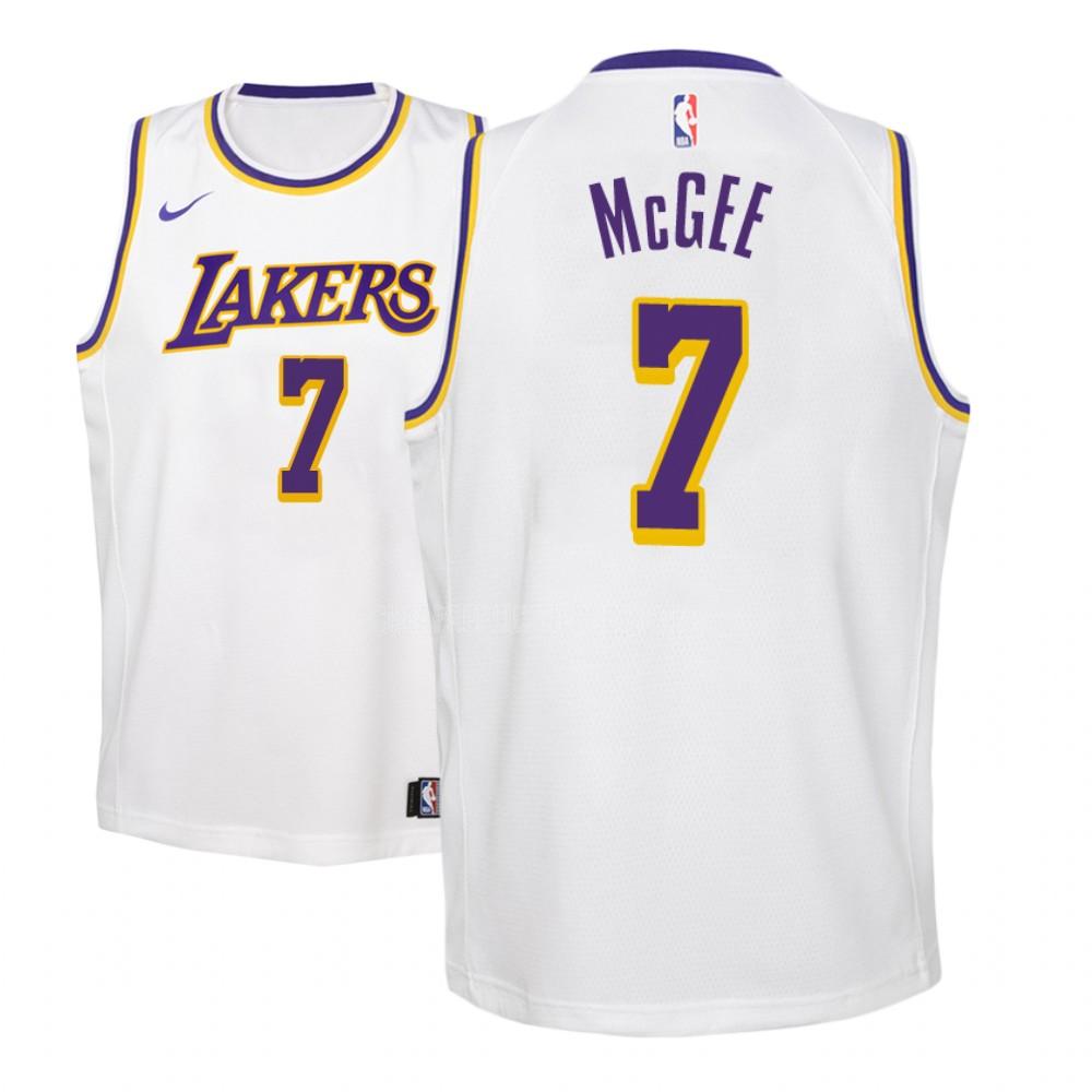 youth los angeles lakers javale mcgee 7 white association replica jersey