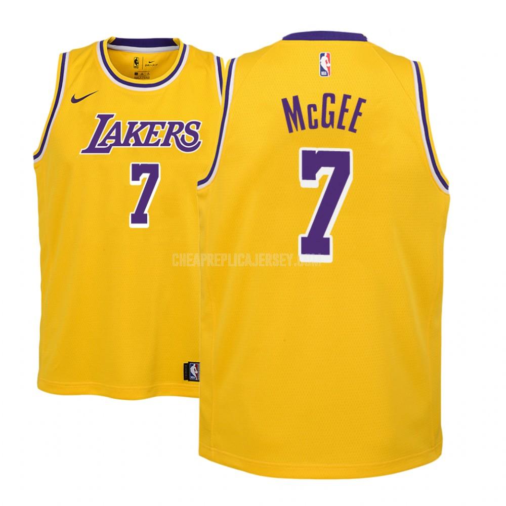 youth los angeles lakers javale mcgee 7 yellow icon replica jersey