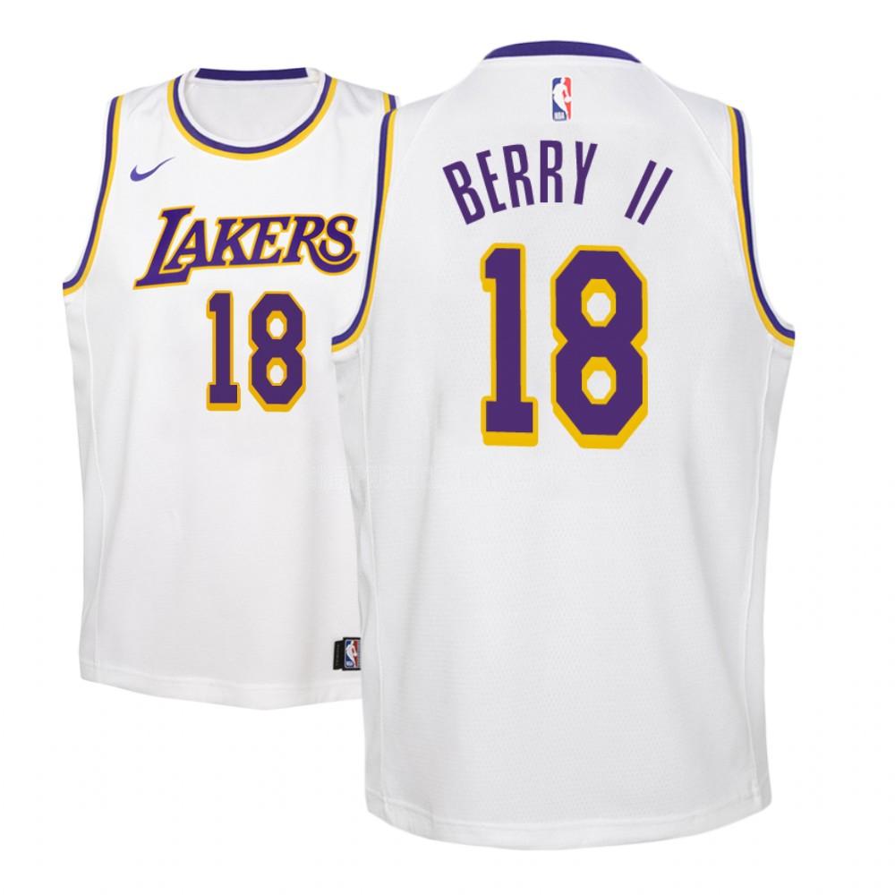 youth los angeles lakers joel berry ii 18 white association replica jersey