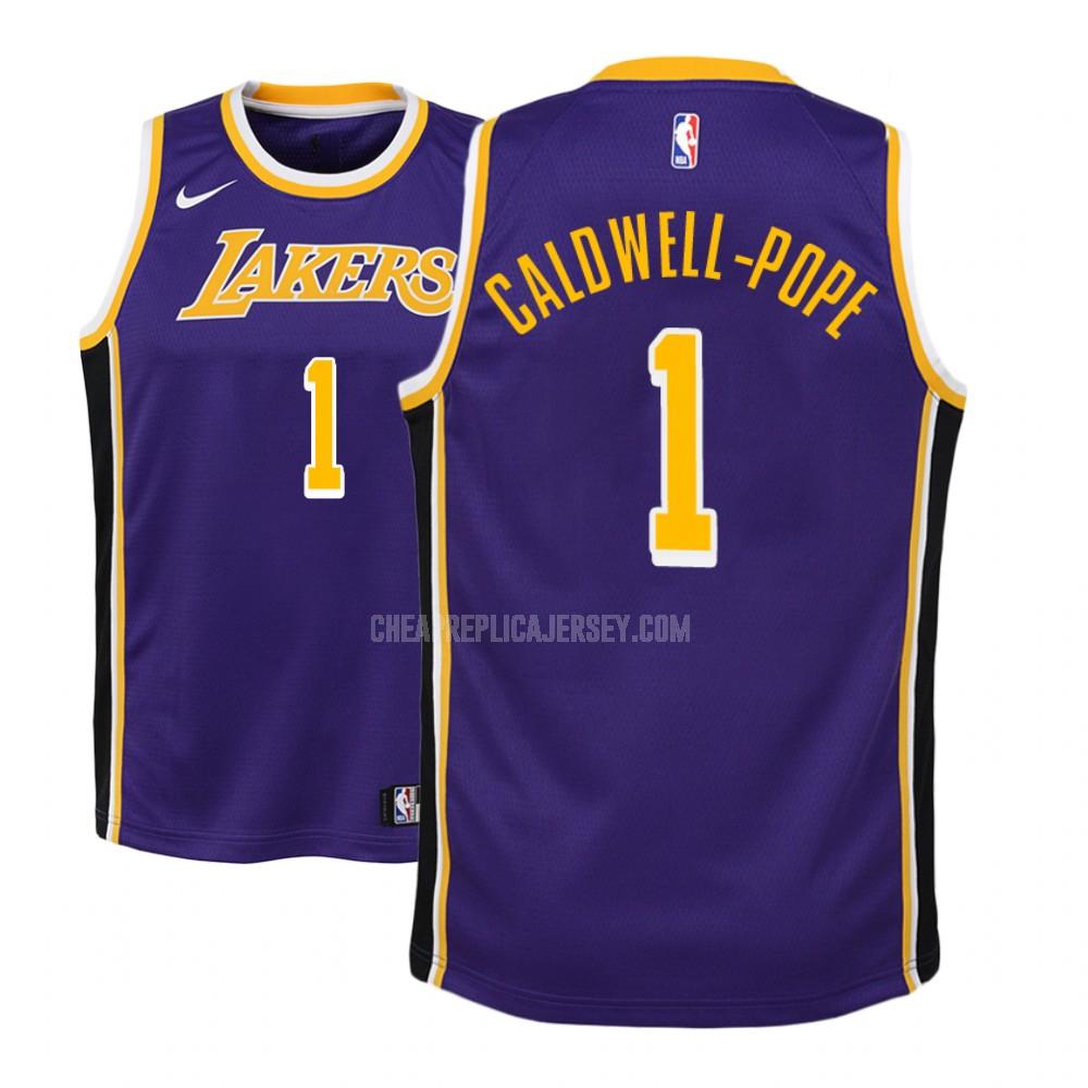 youth los angeles lakers kentavious caldwell-pope 1 purple statement replica jersey