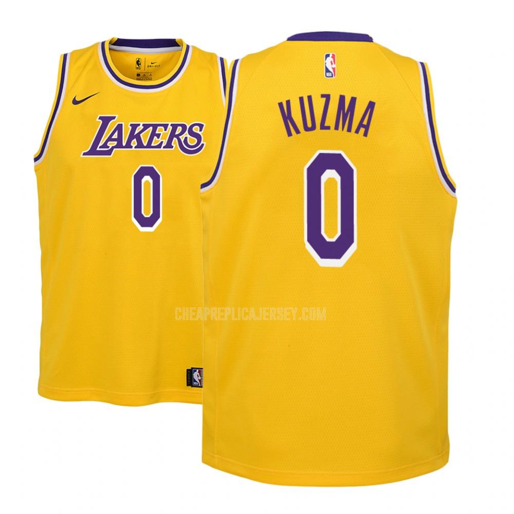 youth los angeles lakers kyle kuzma 0 yellow icon replica jersey