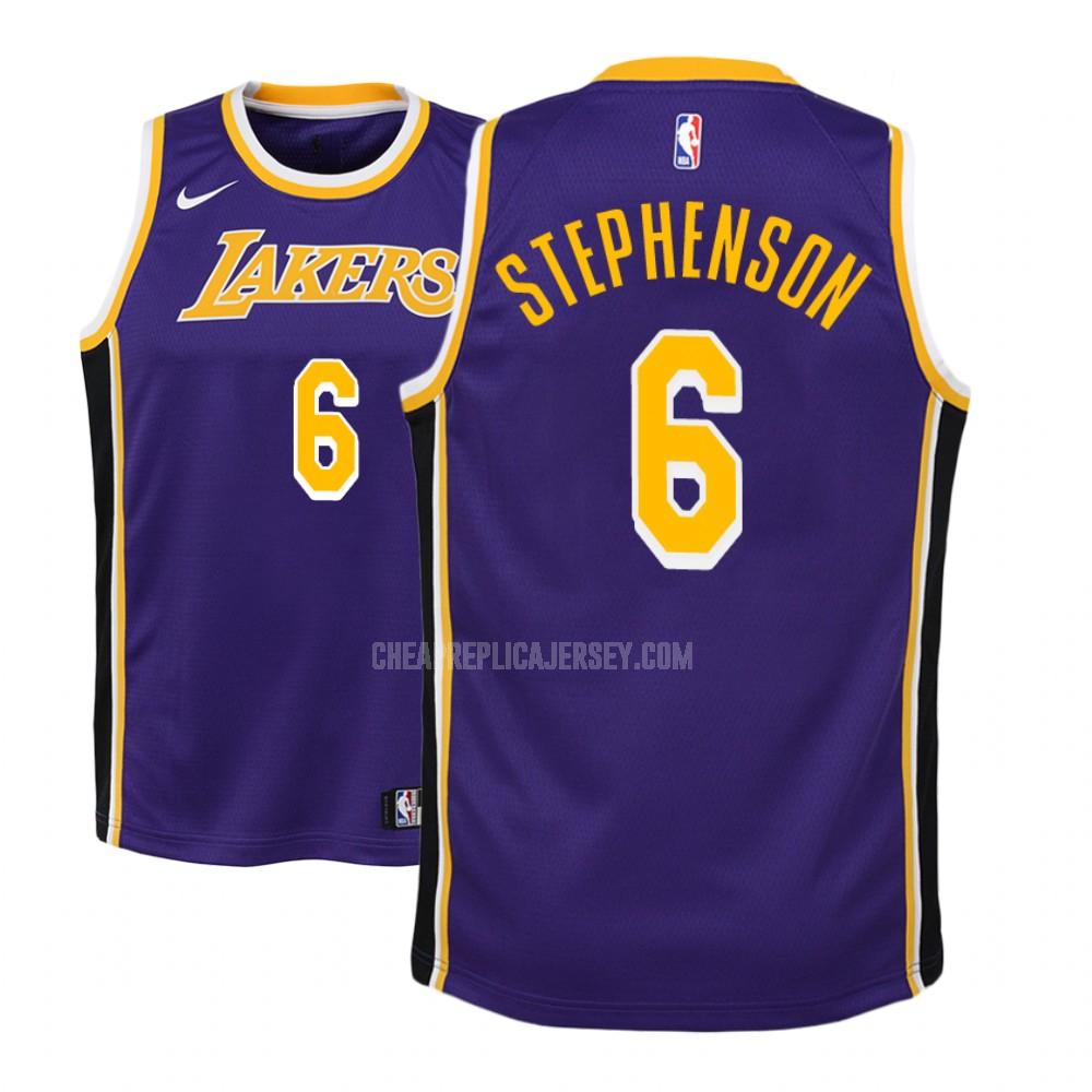 youth los angeles lakers lance stephenson 6 purple statement replica jersey