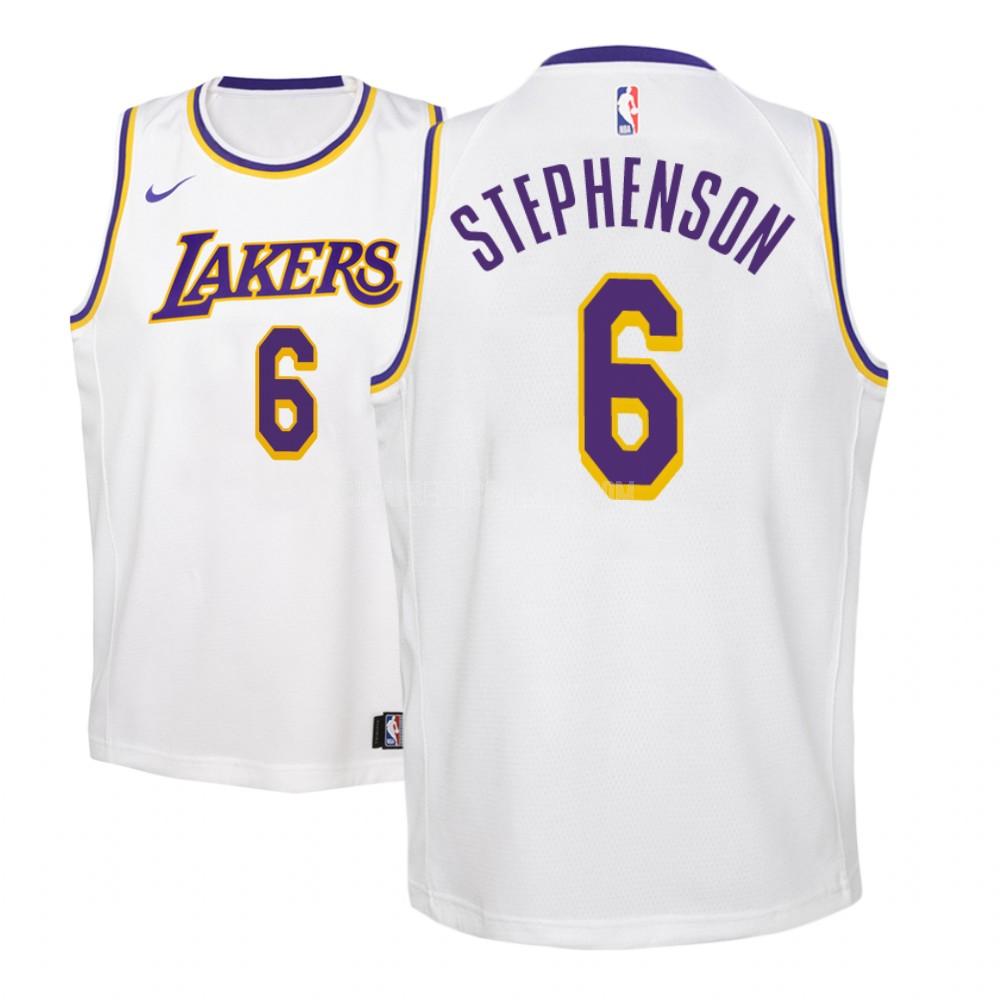 youth los angeles lakers lance stephenson 6 white association replica jersey