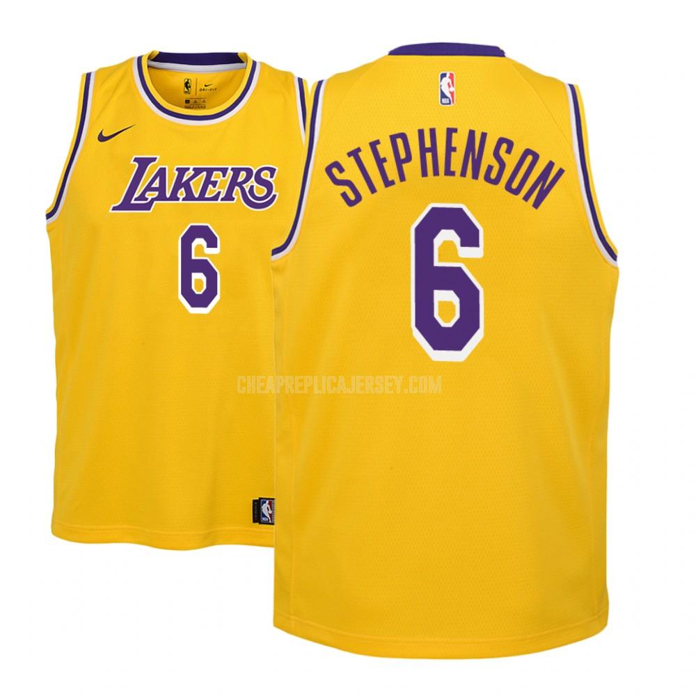 youth los angeles lakers lance stephenson 6 yellow icon replica jersey