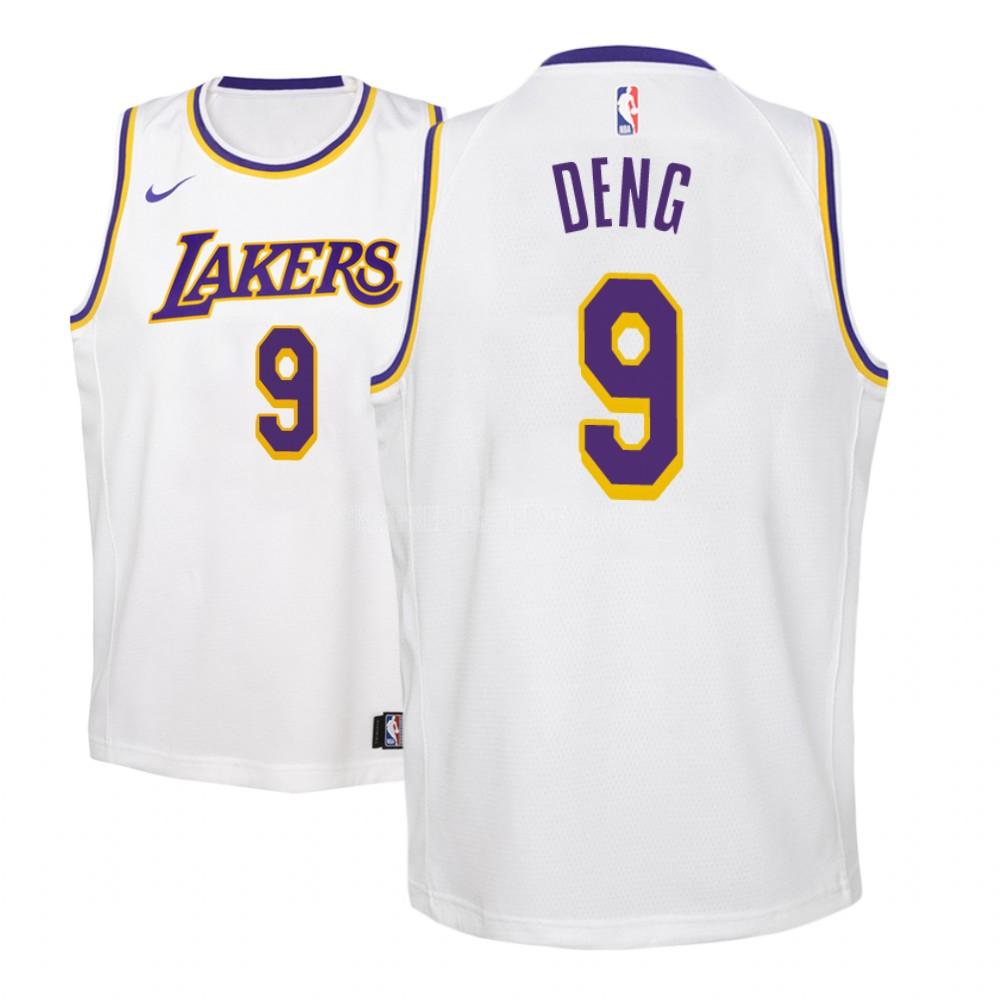 youth los angeles lakers luol deng 9 white association replica jersey