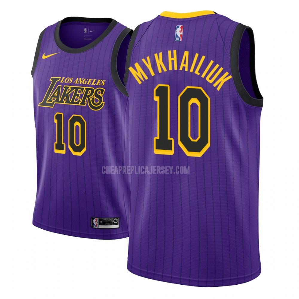 youth los angeles lakers sviatoslav mykhailiuk 10 purple city edition replica jersey