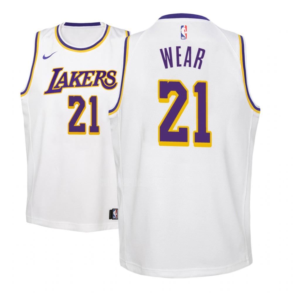 youth los angeles lakers travis wear 21 white association replica jersey