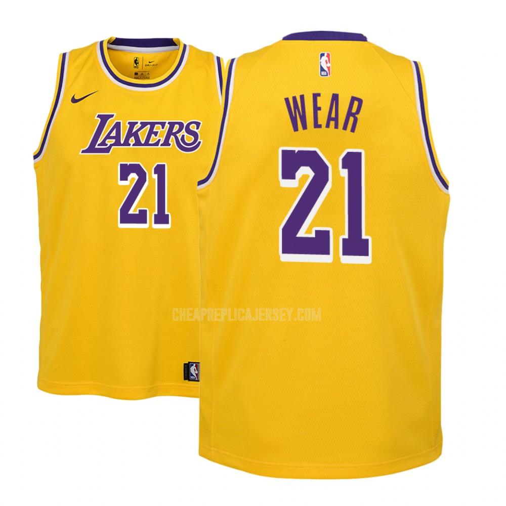 youth los angeles lakers travis wear 21 yellow icon replica jersey