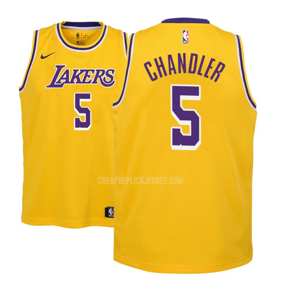 youth los angeles lakers tyson chandler 5 yellow icon replica jersey