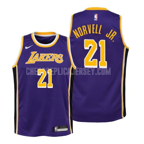 youth los angeles lakers zach norvell jr 21 purple statement replica jersey