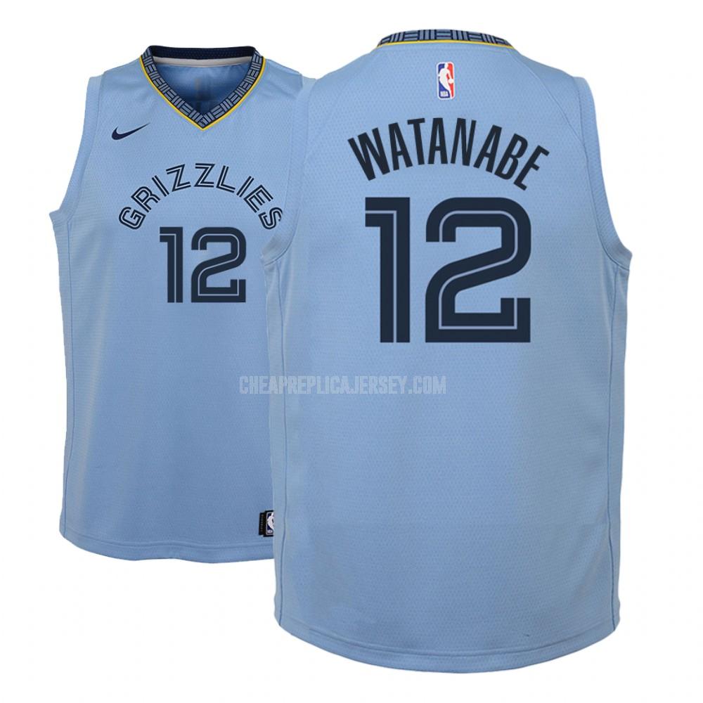 youth memphis grizzlies yuta watanabe 12 blue city edition replica jersey