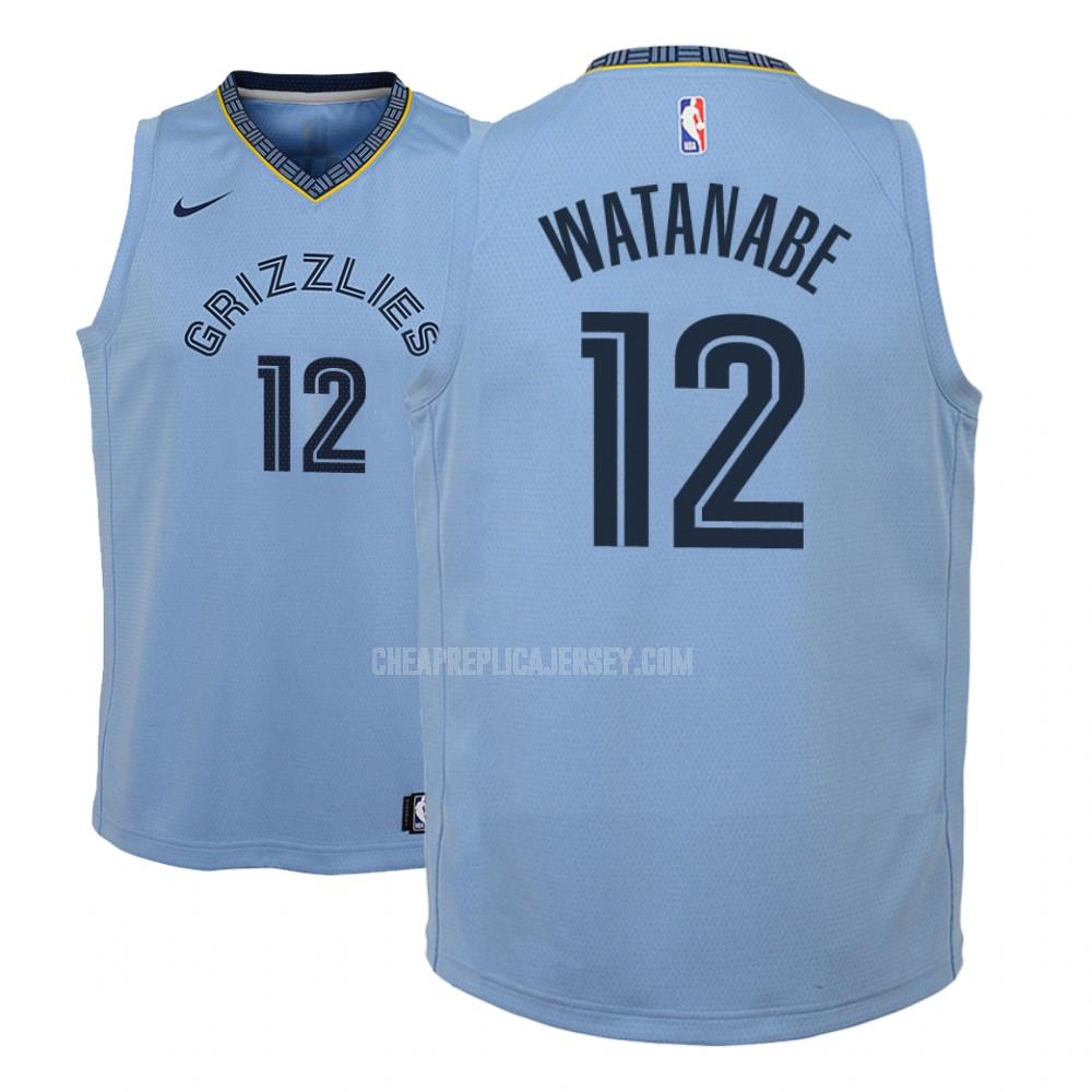 youth memphis grizzlies yuta watanabe 12 blue statement replica jersey