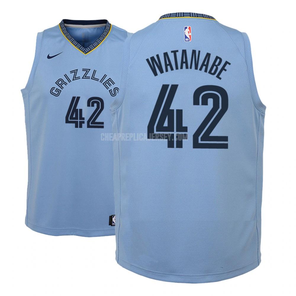 youth memphis grizzlies yuta watanabe 42 blue statement replica jersey