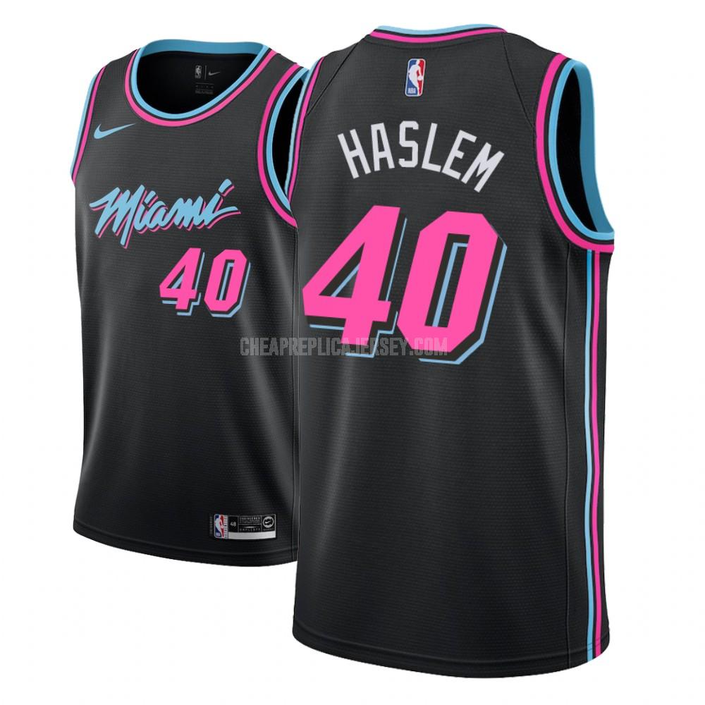youth miami heat udonis haslem 40 black city edition replica jersey