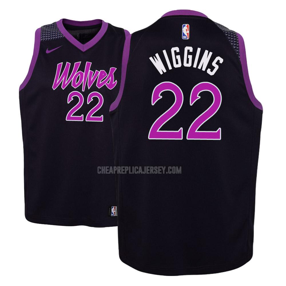 youth minnesota timberwolves andrew wiggins 22 purple city edition replica jersey