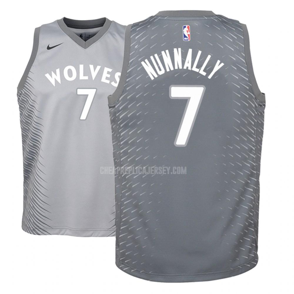 youth minnesota timberwolves james nunnally 7 gray city edition replica jersey