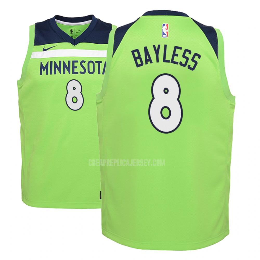 youth minnesota timberwolves jerryd bayless 8 green statement replica jersey