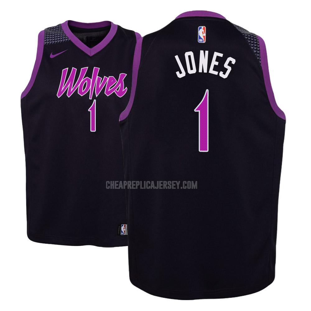 youth minnesota timberwolves tyus jones 1 purple city edition replica jersey