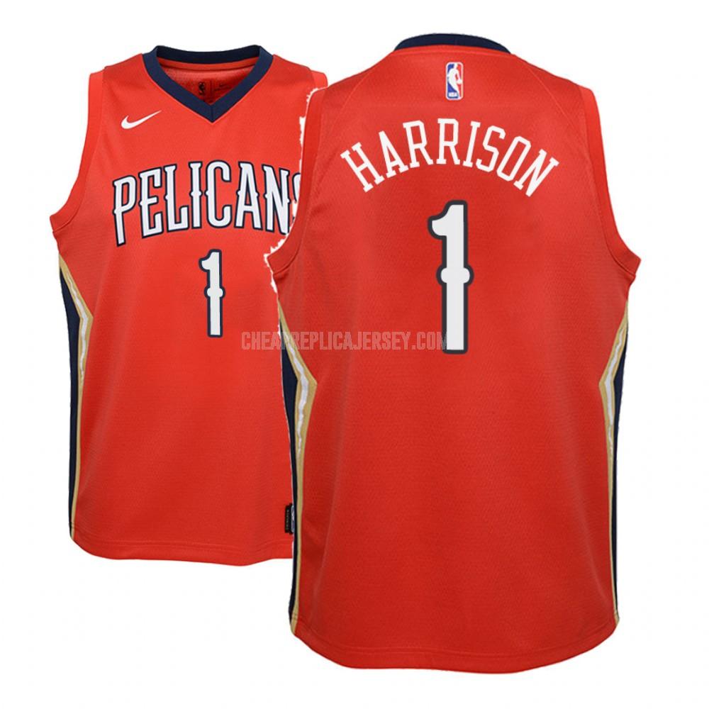 youth new orleans pelicans andrew harrison 1 red statement replica jersey