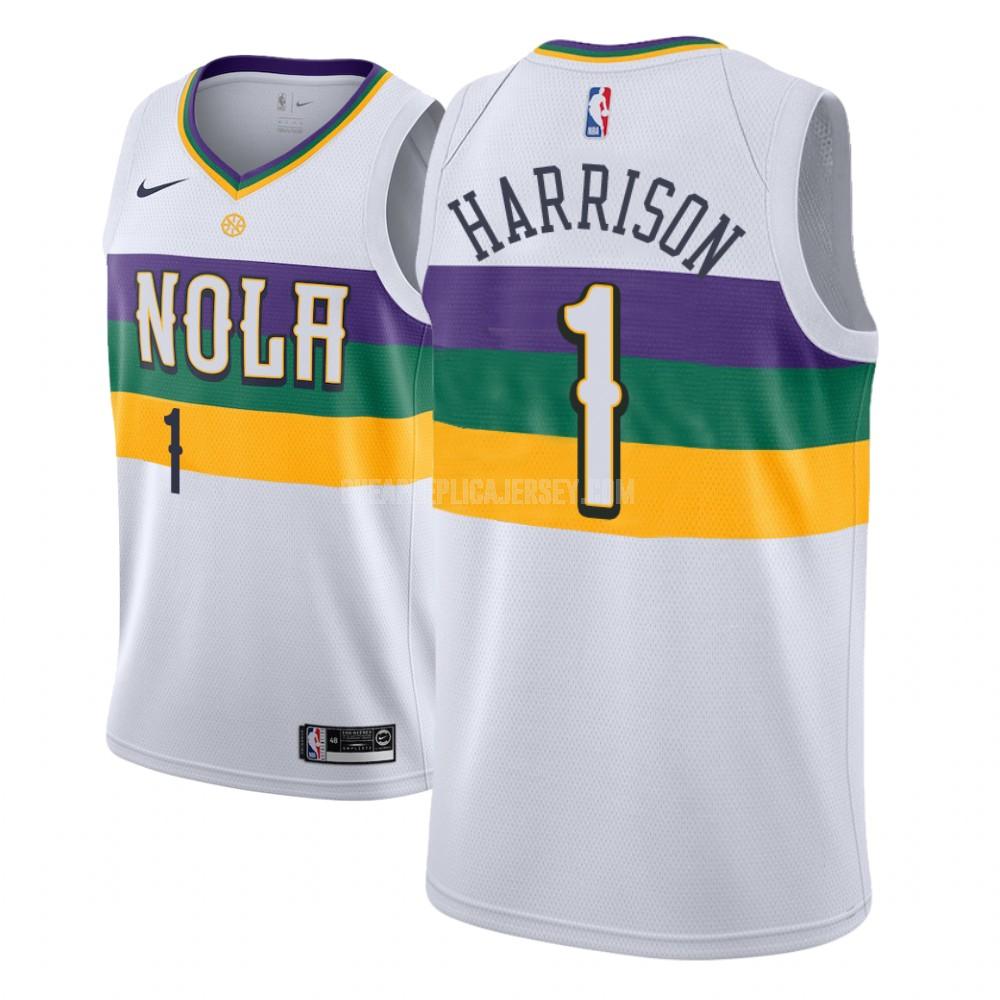 youth new orleans pelicans andrew harrison 1 white city edition replica jersey