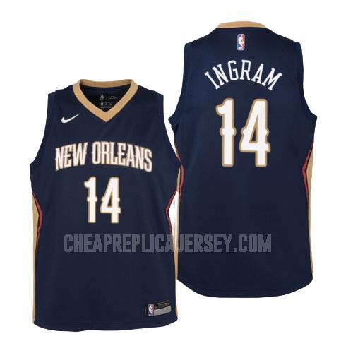 youth new orleans pelicans brandon ingram 14 navy icon replica jersey