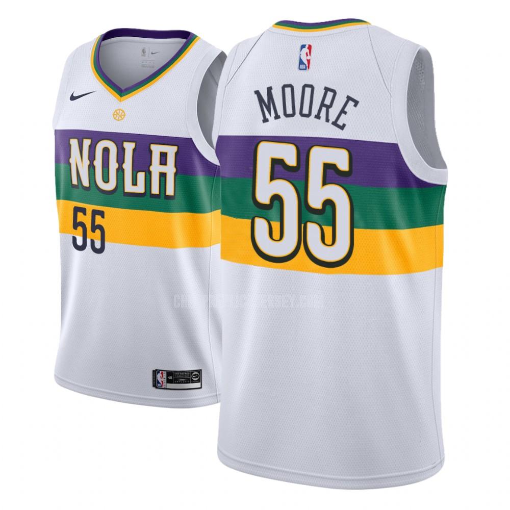 youth new orleans pelicans e'twaun moore 55 white city edition replica jersey