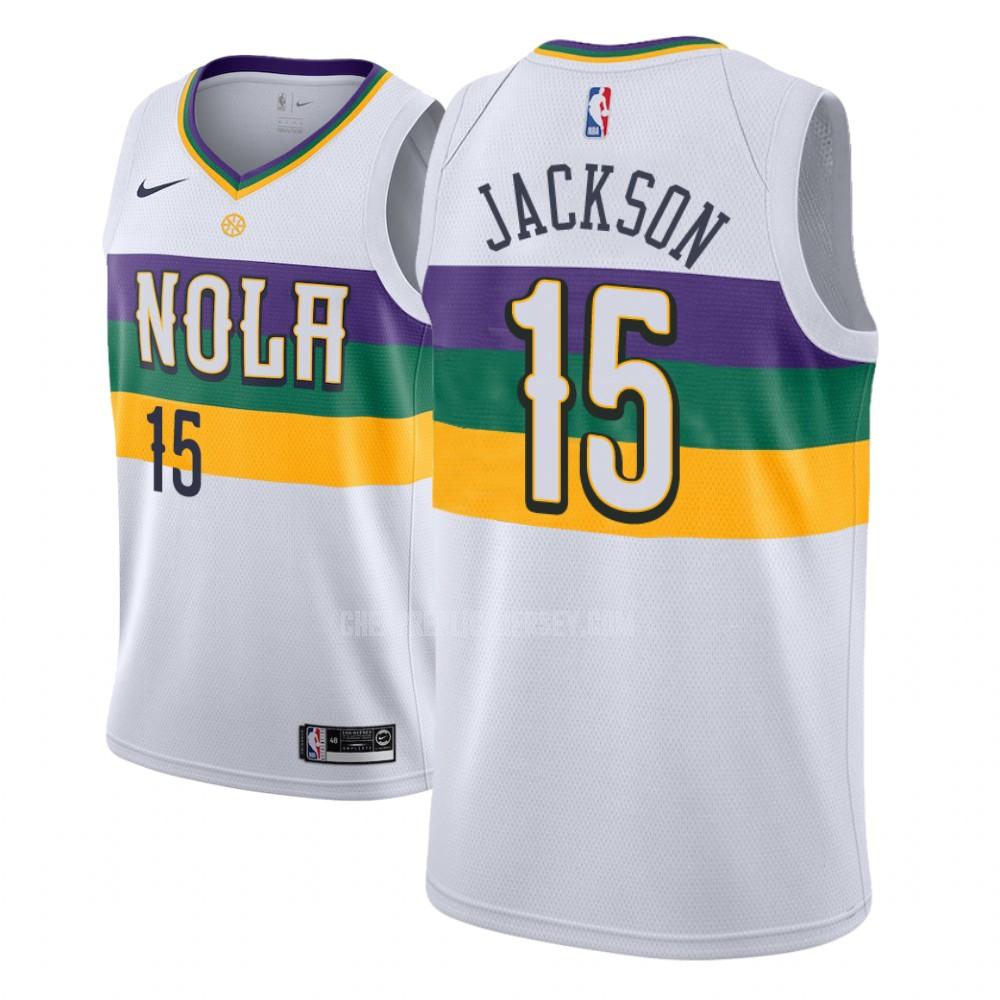 youth new orleans pelicans frank jackson 15 white city edition replica jersey