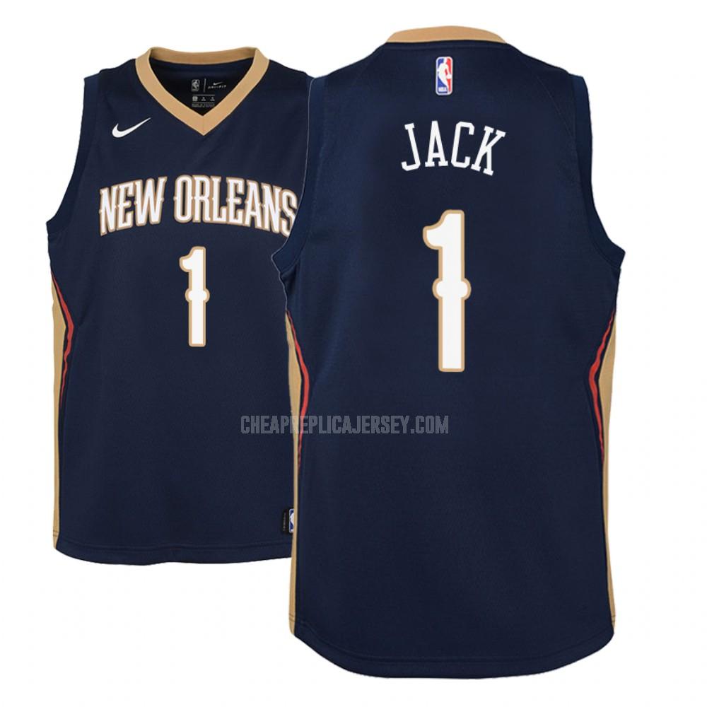 youth new orleans pelicans jarrett jack 1 navy icon replica jersey