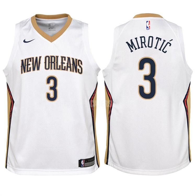 youth new orleans pelicans nikola mirotic 3 white association replica jersey