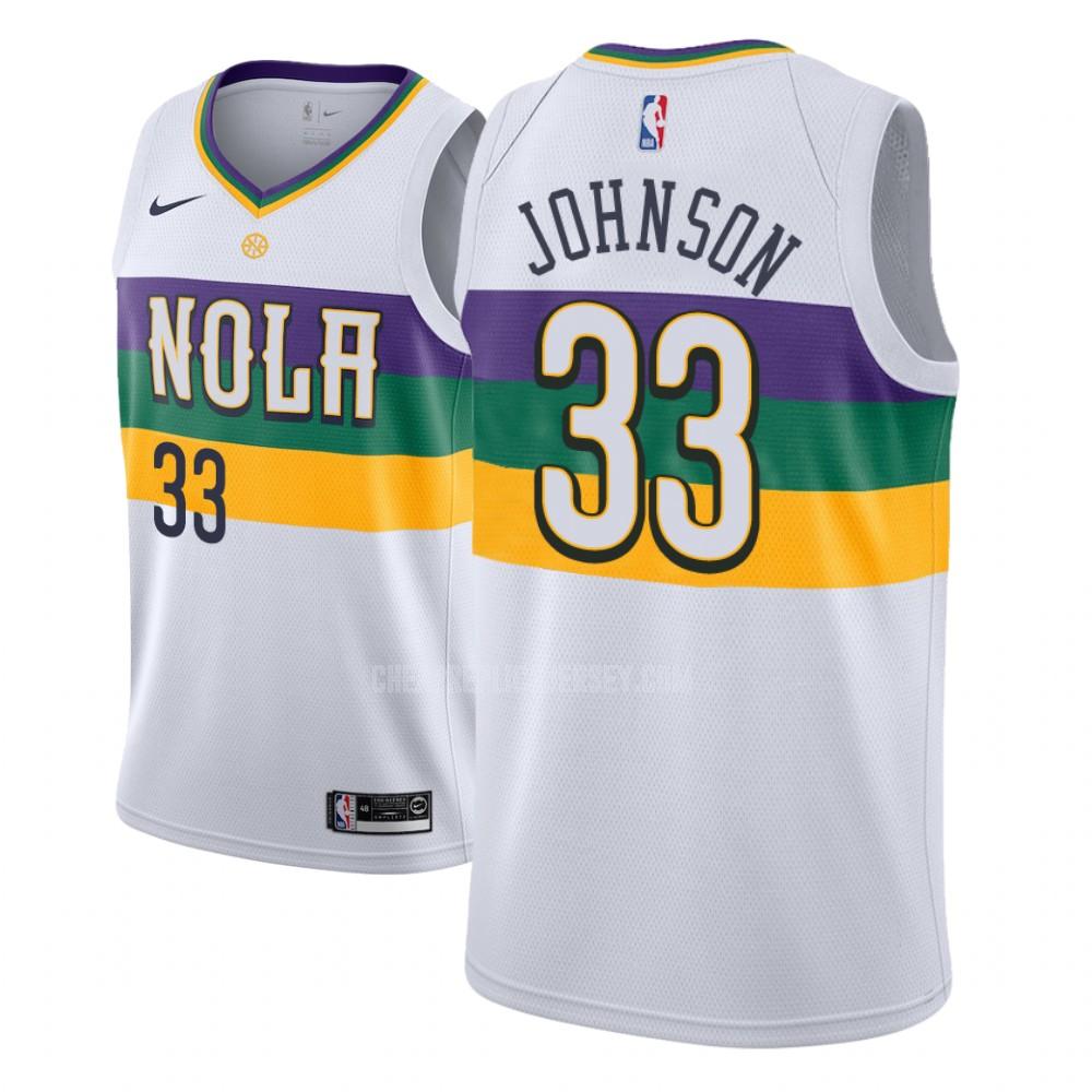youth new orleans pelicans wesley johnson 33 white city edition replica jersey