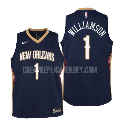 youth new orleans pelicans zion williamson 1 navy icon replica jersey