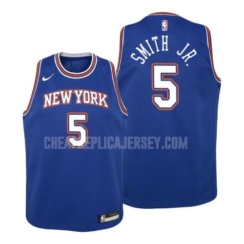 youth new york knicks dennis smith jr 5 blue statement replica jersey