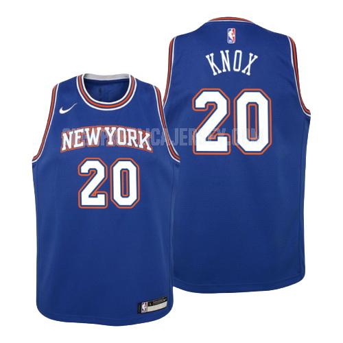 youth new york knicks kevin knox 20 blue statement replica jersey