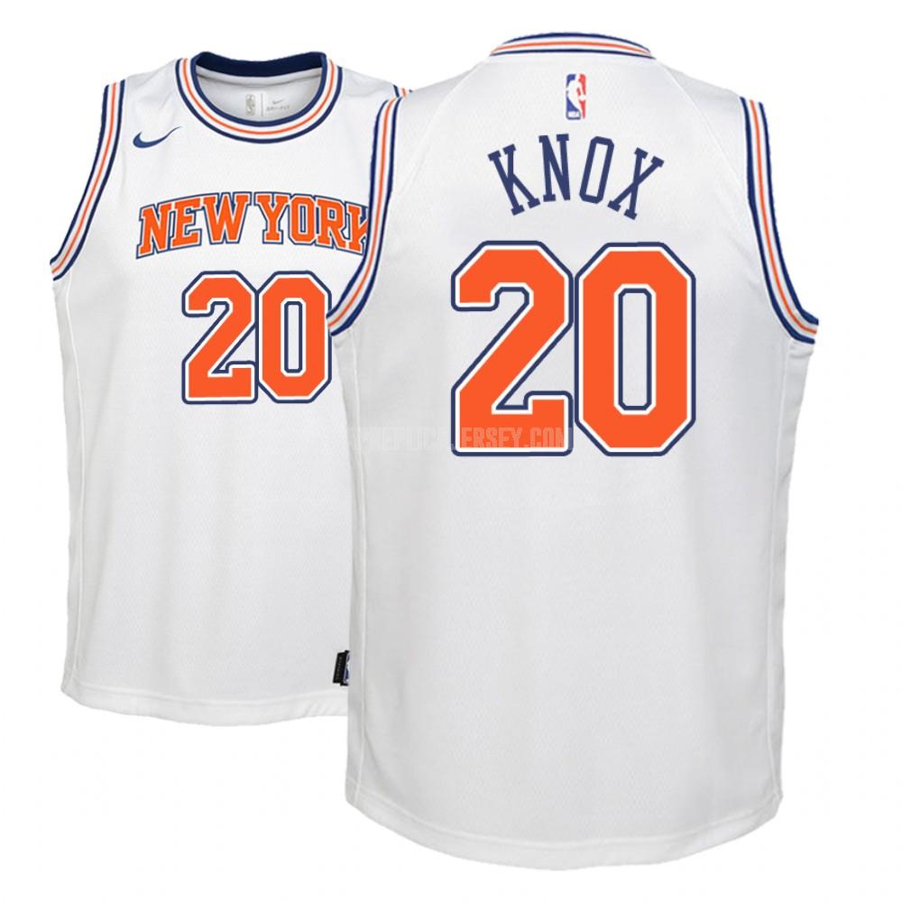 youth new york knicks kevin knox 20 white statement replica jersey