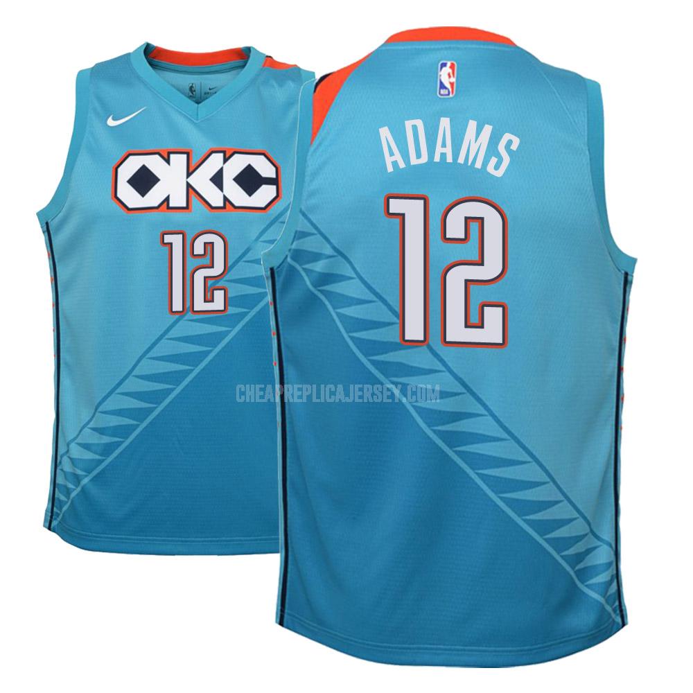youth oklahoma city thunder steven adams 12 blue city edition replica jersey