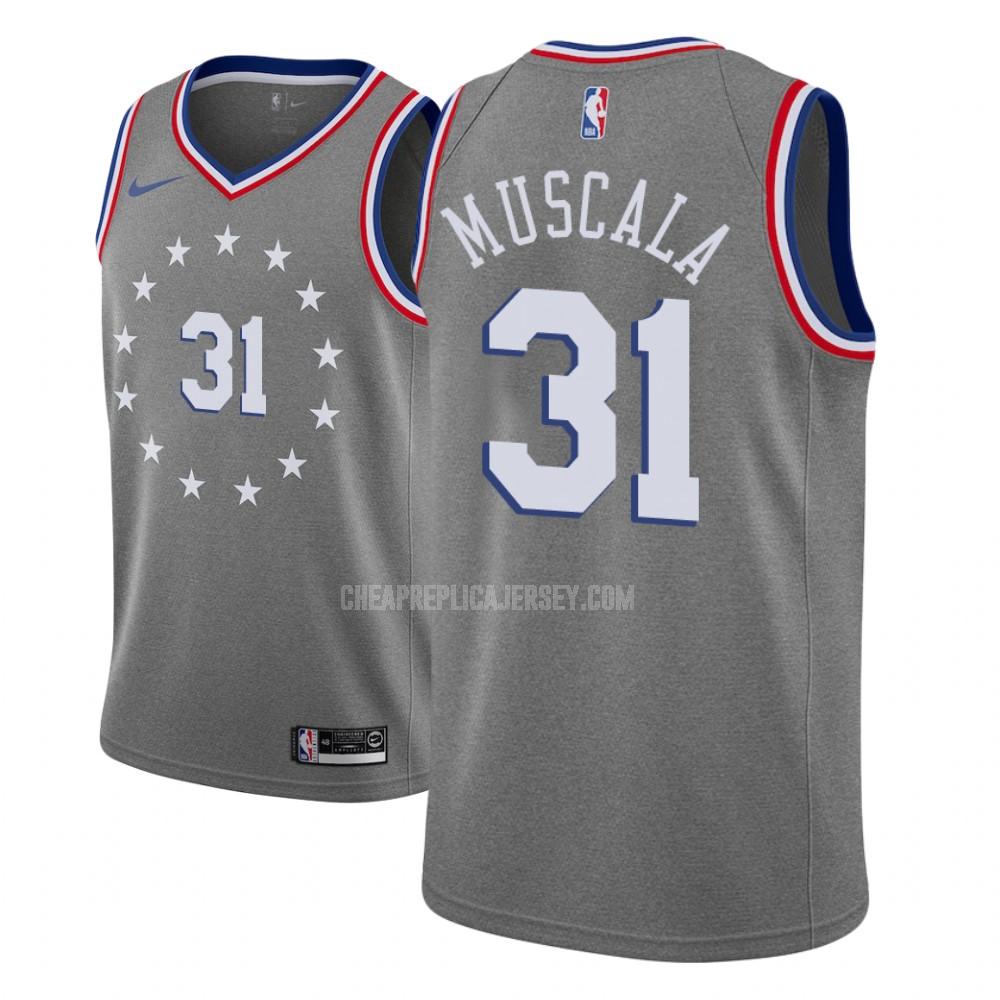 youth philadelphia 76ers mike muscala 31 gray city edition replica jersey