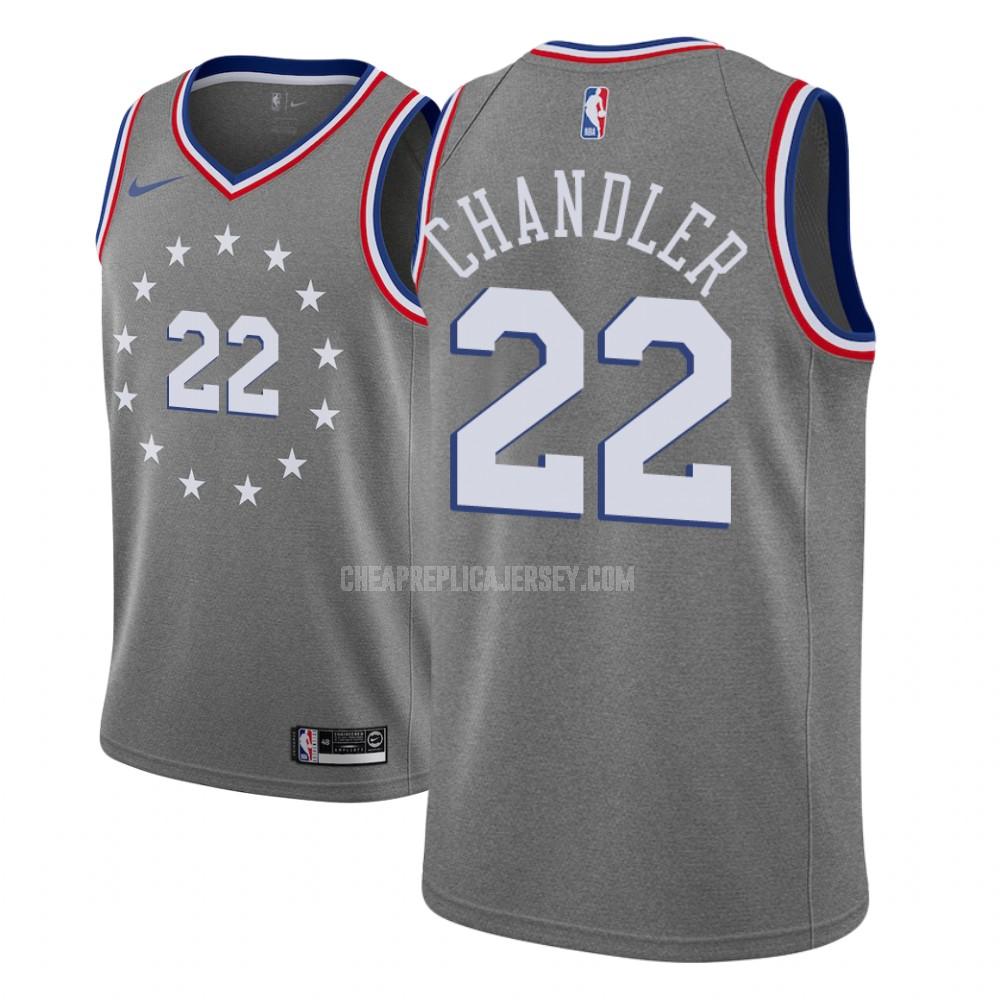 youth philadelphia 76ers wilson chandler 22 gray city edition replica jersey