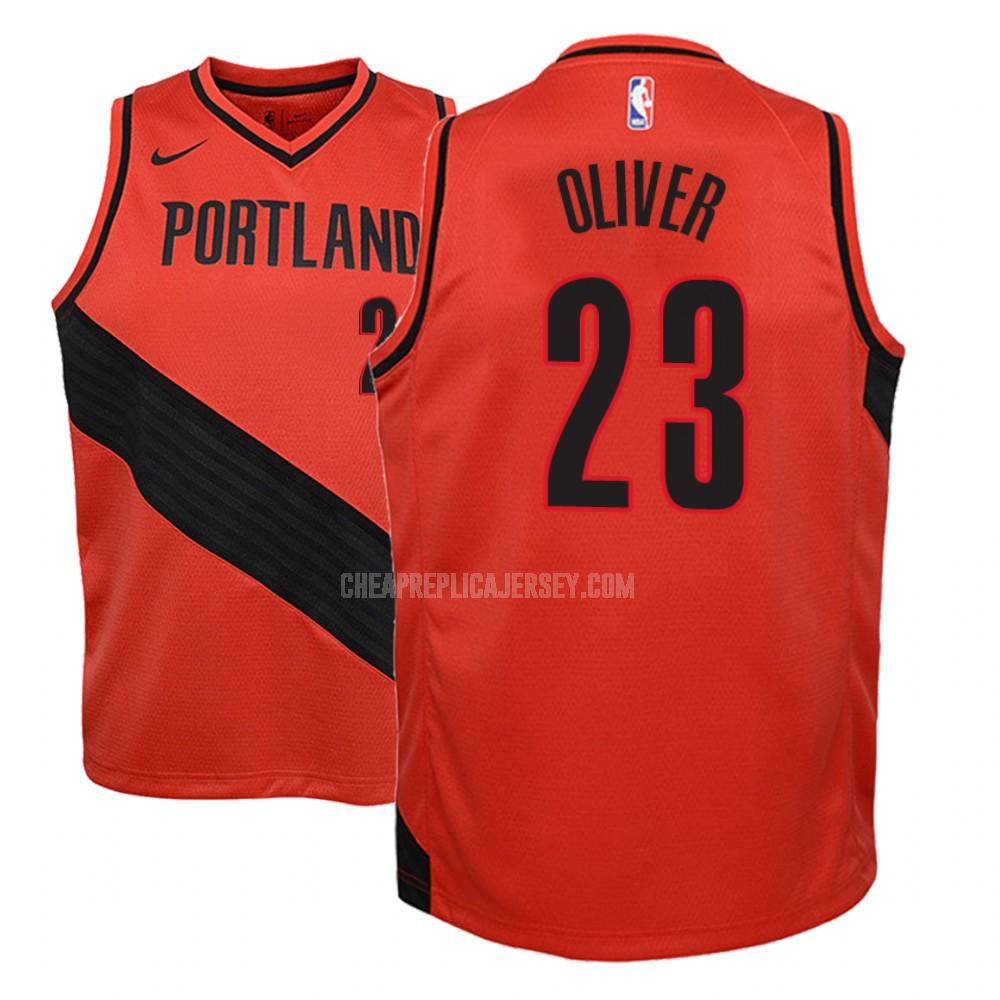 youth portland trail blazers cameron oliver 23 red statement replica jersey