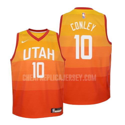 youth utah jazz mike conley 10 orange city edition replica jersey